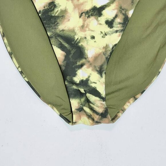 Aerie Green Abstract Print Bikini Bottoms NWTT Size Large Full Coverage Bottoms - Picture 2 of 9